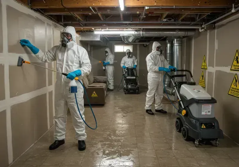 Basement Moisture Removal and Structural Drying process in Rock Port, MO